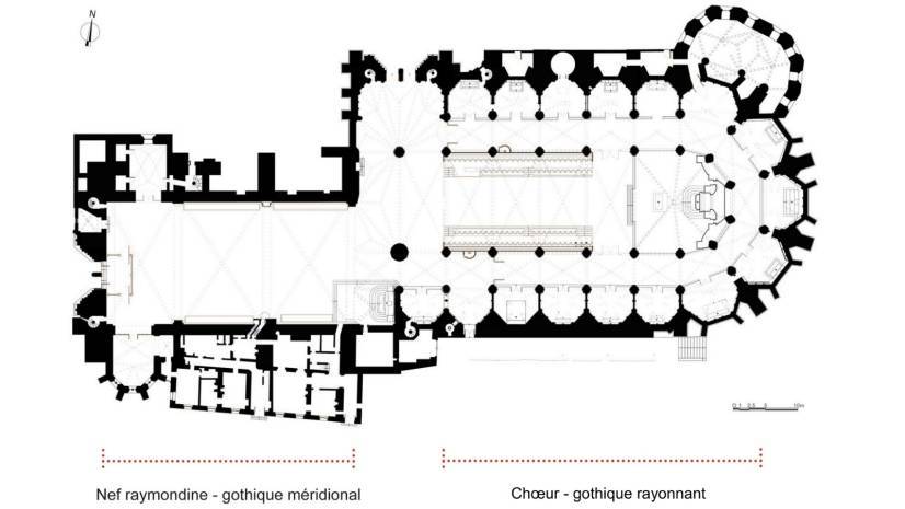 Plan de la cathédrale de Toulouse