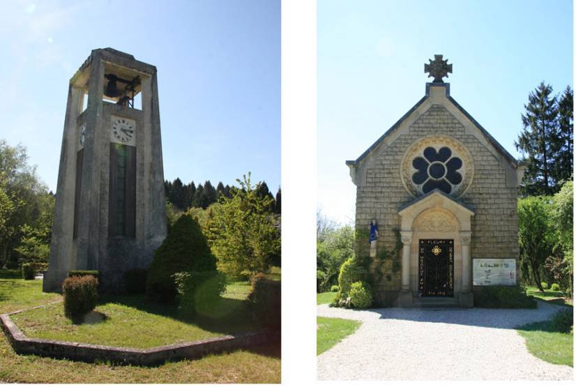 Tour de l'horloge à Vaux et chapelle de Fleury-devant-Douaumont : communauté d'agglomération du Grand Verdun
