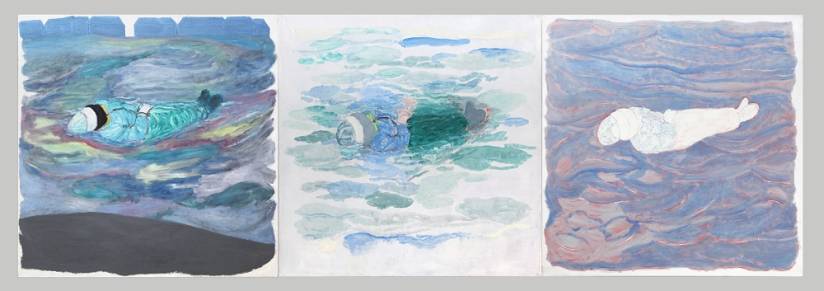 Joël Brisse, "Fils voilà ma vengeance" 2023. Huile sur toile, 150 x 450 cm. Courtesy l’artiste, photo © Patrick Chamayou © Adagp, Paris, 2024