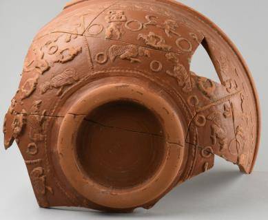 Mobilier gallo-romain : Bol en céramique sigillée, diamètre 200 mm, Nécropole de Cutry