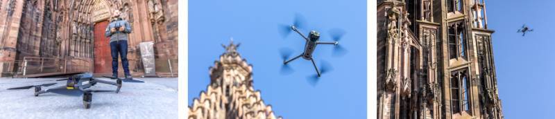 Prise de vues par drone de la cathédrale de Strasbourg par  la DDT 67 (2025)