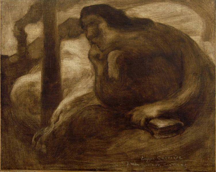 Carrière Eugène (1849-1906), Méditation, huile sur toile, vers 1900, Clermont-Ferrand, musée d'art Roger-Quilliot. Cliché : J.C. Sergère - utilisation soumise à autorisation