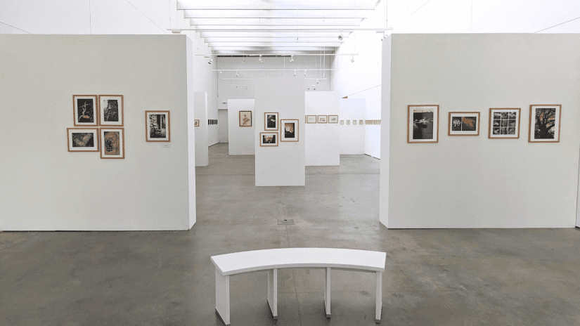 Vue des salles d'exposition "Bernard Manciet, Au Pays de l'Esquive" à l'écomusée de Marquèze.