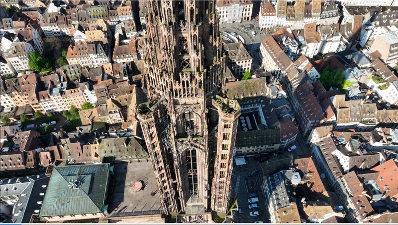 Cathédrale de Strasbourg, vue de la Plateforme et de la tour