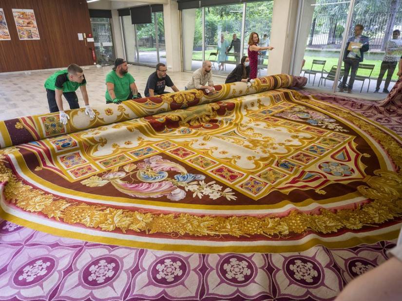Restauration tapis du chœur © DRAC Ile-de-France  - David Bordes
