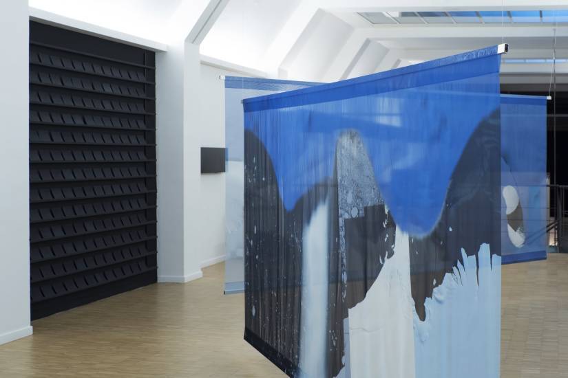 exposition d'un tissu nommé blue marble