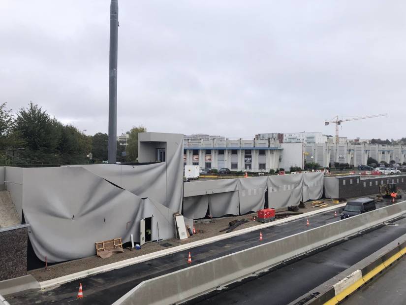 Vincent Boquaire, 1% artistique pour la station de transport "intermodale" Paul Eluard à Strasbourg : vue panoramique