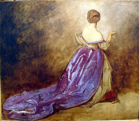 Couture Thomas (1815-1879), Dame d'honneur agenouillée [Stéphanie de Bade], huile sur toile, 1856 - 1861, Senlis, musée d'Art et d'Archéologie / Photo : musées de Senlis