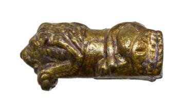 Manche de clef léontomorphe gallo-romain, découvert à Vendeuil-Caply, alliage cuivreux, fer (métal, coulage), Vendeuil-Caply, musée archéologique de l'Oise / Cliché musée archéologique de l'Oise