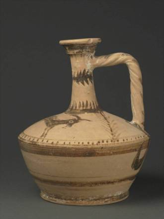 Lagynos, Chypre, argile brune peinte, entre 125 et 50 av JC, Paris, musée du Louvre, Département des Antiquités grecques, étrusques et romaines / Cliché  RMN-Grand Palais (musée du Louvre) / Hervé Lewandowski