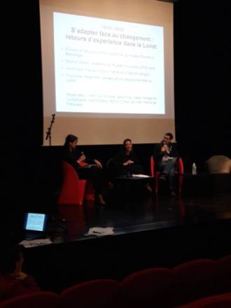 Coralie de Souza-Vernay directrice du musée Girodet à Montargis, Marion Gloret directrice du musee municipal de Pithiviers, Anthony Brosse adjoint au maire charge de l'urbanisme et coordinateur Action coeur de ville à Pithiviers