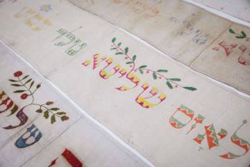 gros plan sur une mappot avec des inscriptions en couleur sur un fond blanc