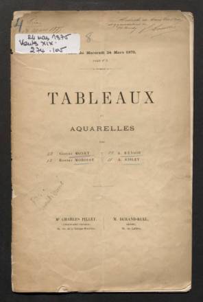 Catalogue de la vente du 24 mars 1875, collection particulière