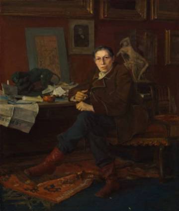 Jules Bastien-Lepage, « Albert Wolff », 1881, huile sur bois, 32 x 27 cm, The Cleveland Museum of Art