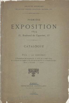 Couverture du catalogue de la première exposition impressionniste, 1874, Paris, BnF