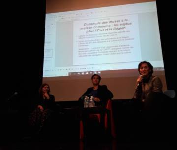 Laetitia de Monicault DRAC adjointe, Agnes Sinsoulier-Bigot vice-présidente culture et nouvelles technologies au conseil régional Centre-Val de Loire, Laurence Krief déléguée culture à la délégation régionale CNFPT