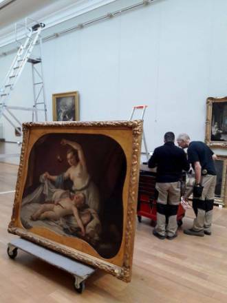 Accrochage de l'exposition Chardin et son temps, Palais des beaux-arts de Lille / PBA Lille