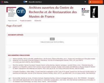 C2RMF - CNRS, capture d'écran de la collection HAL C2RMF - CNRS, 2022