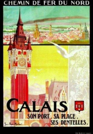 Affiche : "Calais, son port, sa plage, ses dentelles"