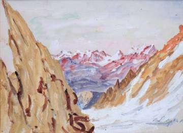 Agutte Georgette (1867-1922), Vue de la vallée de Chamonix, Gouache et crayon graphite sur papier, 20e siècle Grenoble, musée de Grenoble Photo Ville de Grenoble / Musée de Grenoble-J.L. Lacroix