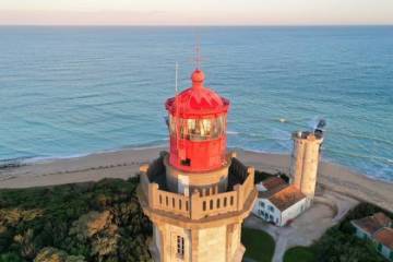 Vue aérienne de la lanterne du phare des Baleines