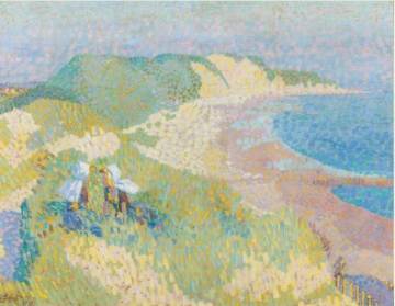Jan Toorop, « Mer et dune à Zoutelande », 1907, huile sur carton, La Haye, Kunstmuseum