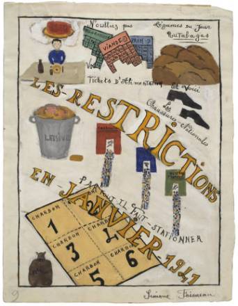 Oeuvre "Les restrictions en janvier 1941" du fonds Jouclard