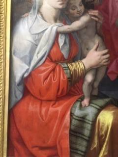 Les trois Marie. Panneau peint. Eglise Saint-Etienne de Bar-sur-Seine (Aube) : détail après restauration