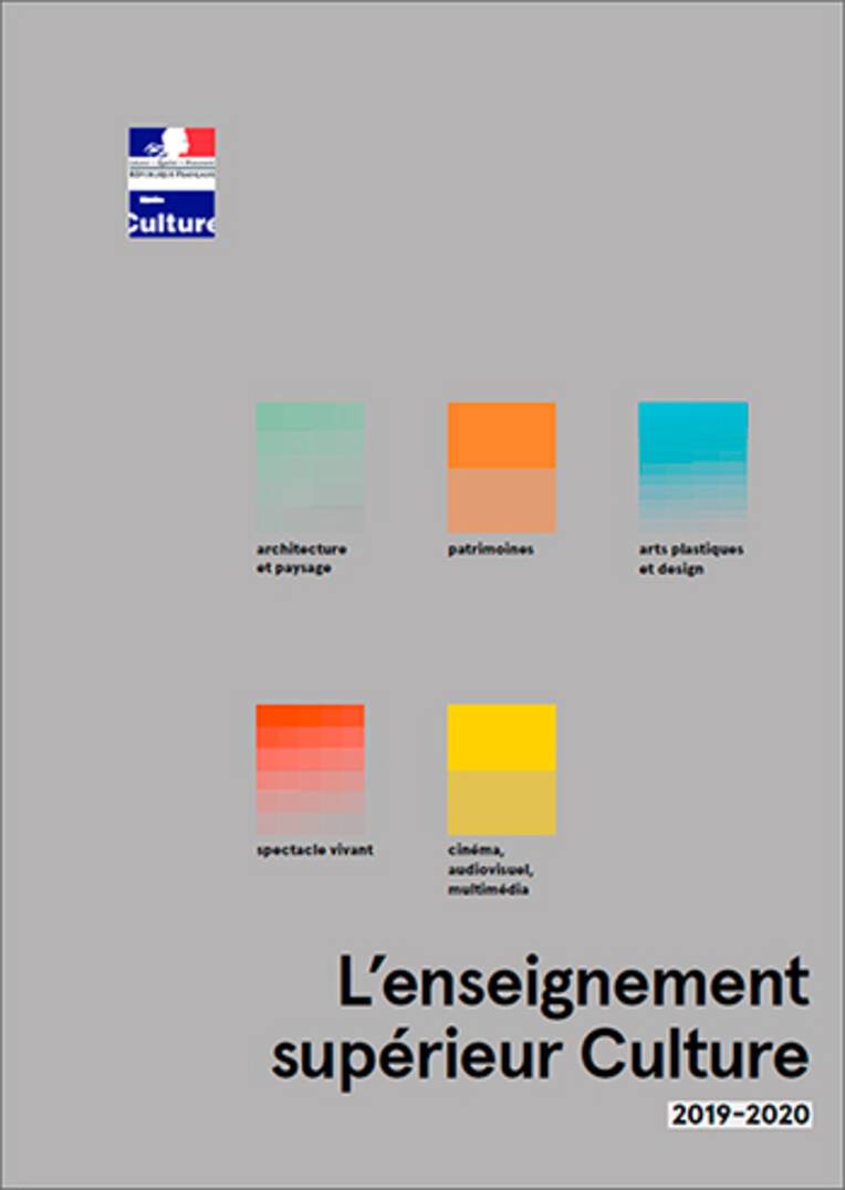 Couverture de la brochure L'enseignement supérieur Culture, édition 2019-2020