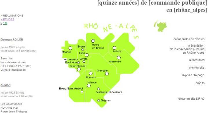 commande publique 1985-2000 en Rhône-Alpes