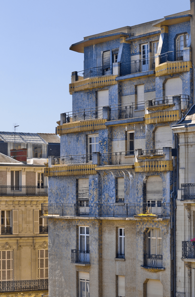 Façade de la maison bleue d'Angers
