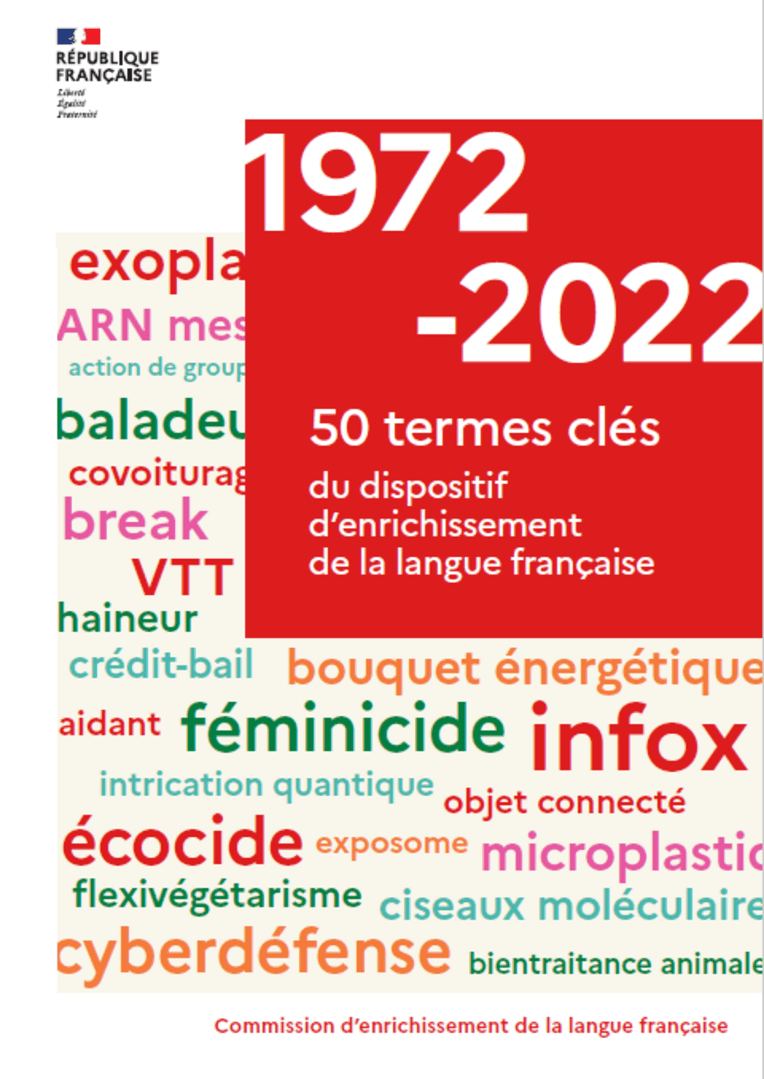 Couverture « 50 termes clés du dispositif d’enrichissement de la langue française »