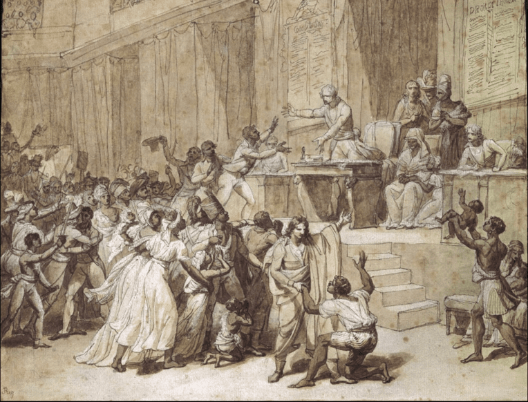 L’ABOLITION DE L'ESCLAVAGE PAR LA CONVENTION, LE 16 PLUVIÔSE AN II / 4 FÉVRIER 1794.   MONSIAU Nicolas André (1754 - 1837) © Photo RMN-Grand Palais - Bulloz