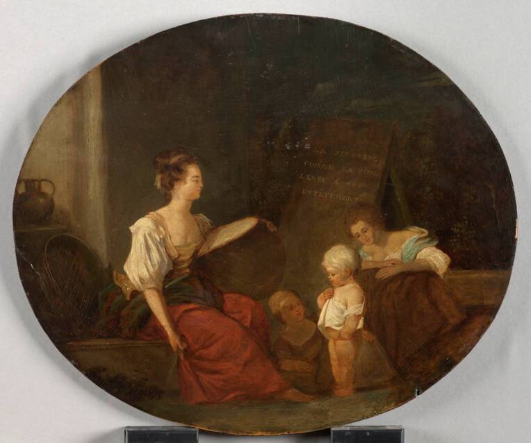 FRAGONARD Jean-Honoré (d'après), Dites donc s'il vous plaît, huile sur bois, 18e siècle. MNR 682 : oeuvre assurément spoliée, propriétaire inconnu en l’état des recherches actuelles. Paris, musée du Louvre © Réunion des musées nationaux Grand Palais