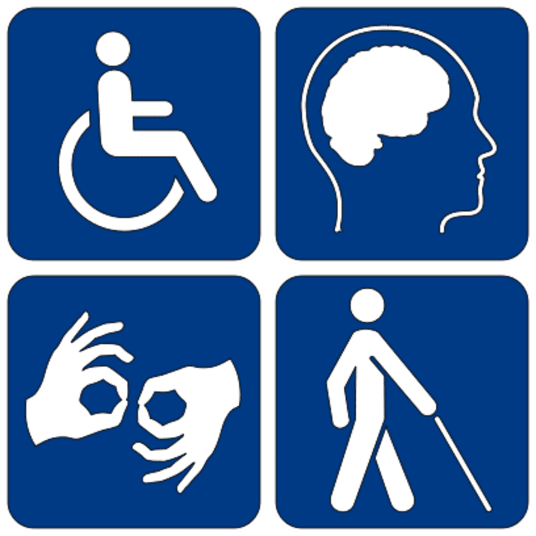 Pictogrammes illustrant diverses formes de handicap