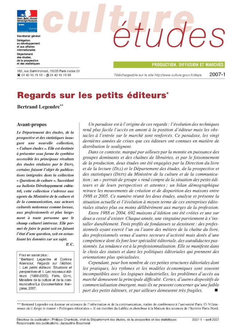 Regards sur les petits éditeurs 