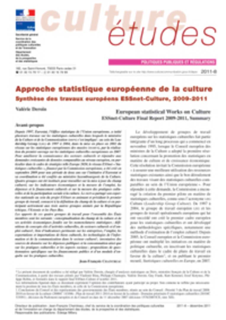 Approche statistique européenne de la culture