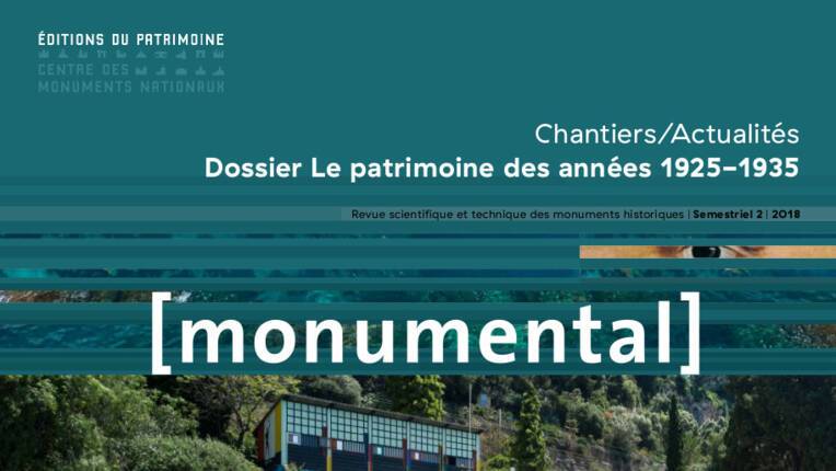 Monumental 2018 - Semestre 2, Le patrimoine des années 1925-1935, détail de la couverture