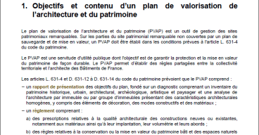 Fiche pratique - Le plan de valorisation de l'architecture et du patrimoine