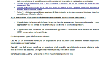 Cathédrales : Fiche n° 8 - L'organisation de concerts et autres manifestations culturelles dans les cathédrales