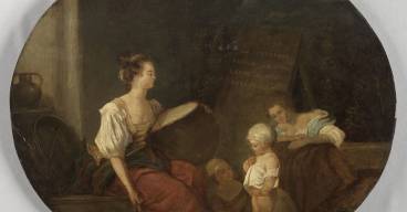 FRAGONARD Jean-Honoré (d'après), Dites donc s'il vous plaît, huile sur bois, 18e siècle. MNR 682 : oeuvre assurément spoliée, propriétaire inconnu en l’état des recherches actuelles. Paris, musée du Louvre © Réunion des musées nationaux Grand Palais