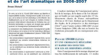 L’enseignement spécialisé de la musique, de la danse et de l’art dramatique en 2006-2007