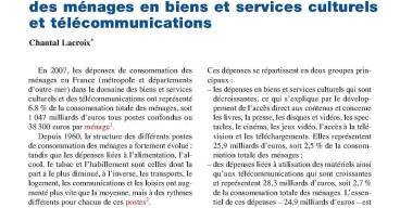 Les dépenses des ménages en biens et consommations culturelles et télécommunications