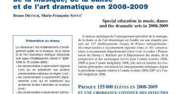 L’enseignement spécialisé de la musique, de la danse et de l’art dramatique en 2008-2009