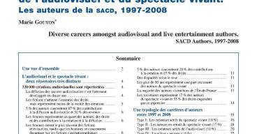 Diversité des carrières d’auteur de l’audiovisuel et du spectacle vivant. Les auteurs de la SACD, 1997-2008