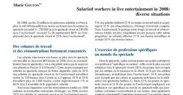 L’emploi salarié dans le spectacle en 2008 : une diversité de situations