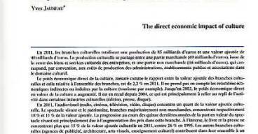 Le poids économique direct de la culture