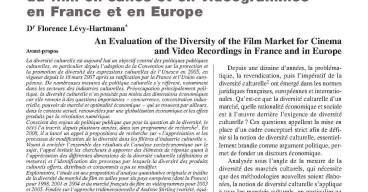 Une mesure de la diversité des marchés du film en salles et en vidéogrammes en France et en Europe