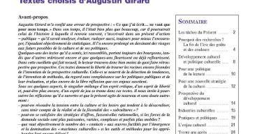 L’invention de la prospective culturelle. Textes choisis d’Augustin Girard