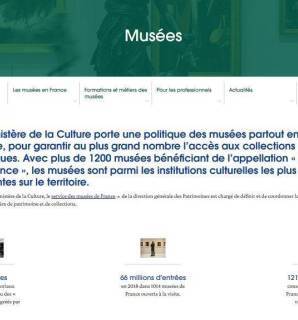 Page d'accueil de la rubrique thématique Musées de culture.gouv.fr